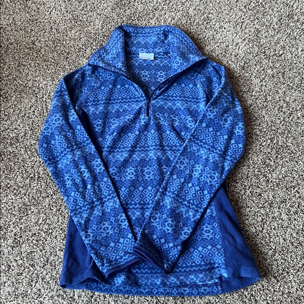 Columbia Blue Textured Fleece Pullover